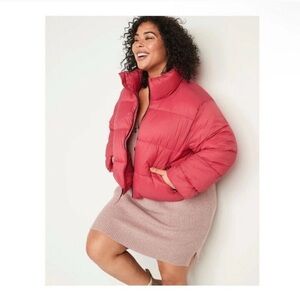 Old Navy Women's Pink Water-Resistant Frost Free Puffer Jacket